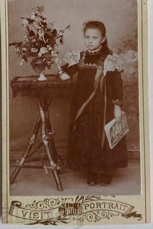 19TH CENTURY OLD PHOTO PHOTO CARTON PORTRAIT GIRL
