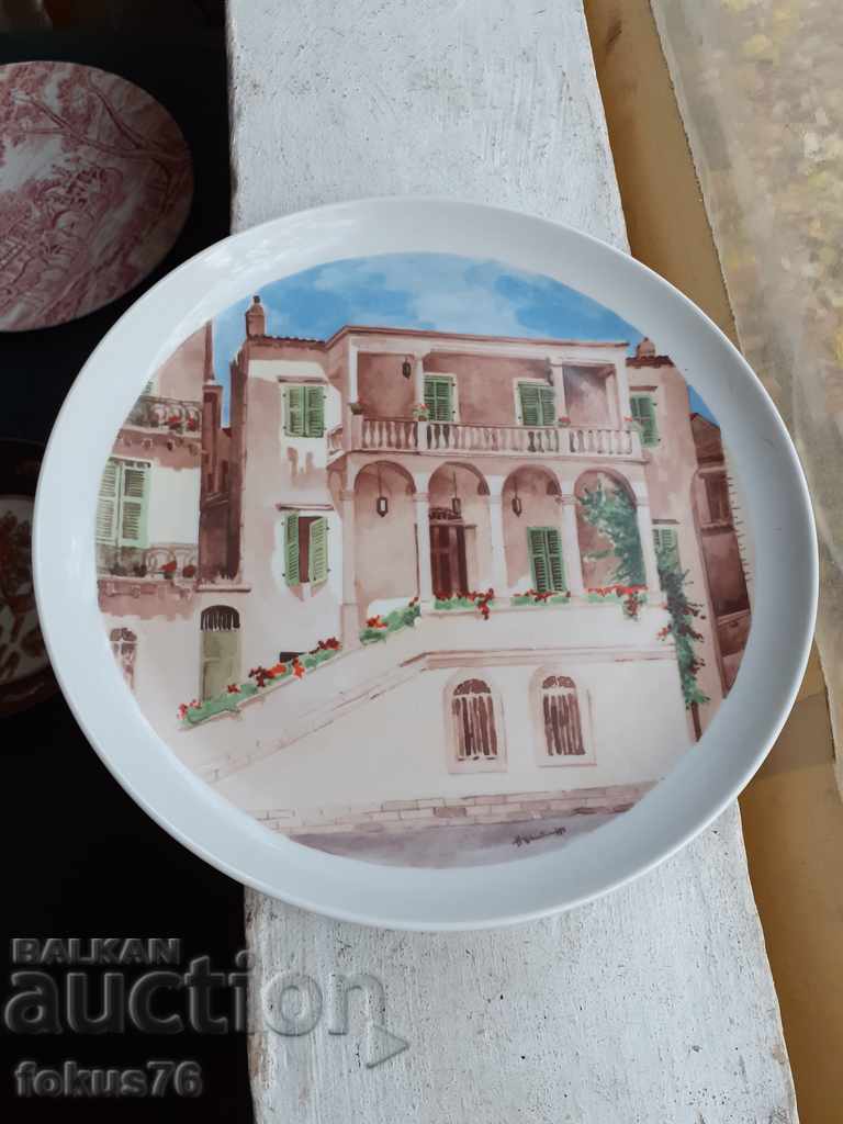 Greek porcelain plate for porcelain wall