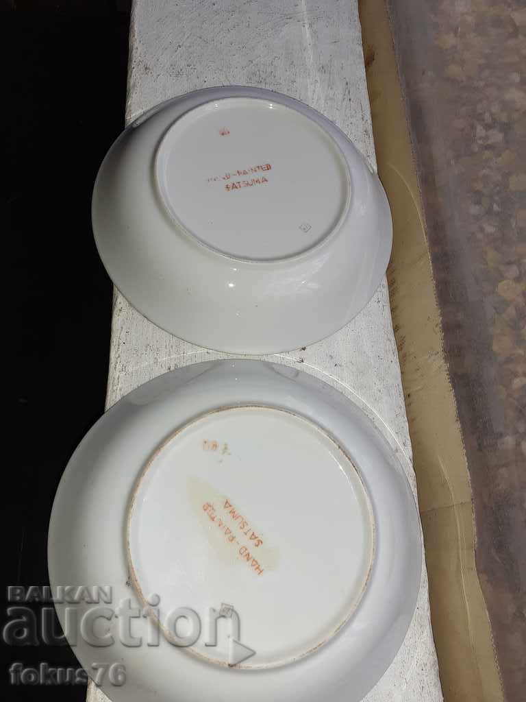 Delivery of Lot of two plates of Satsuma Satsuma porcelain Delivery of Lot of two plates of Satsuma Satsuma porcelain