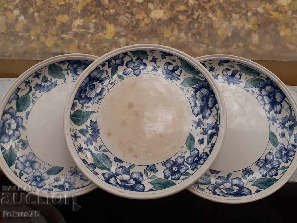 Auction Lot of three porcelain plates Staffordshire England porcelain Auction Lot of three porcelain plates Staffordshire England porcelain