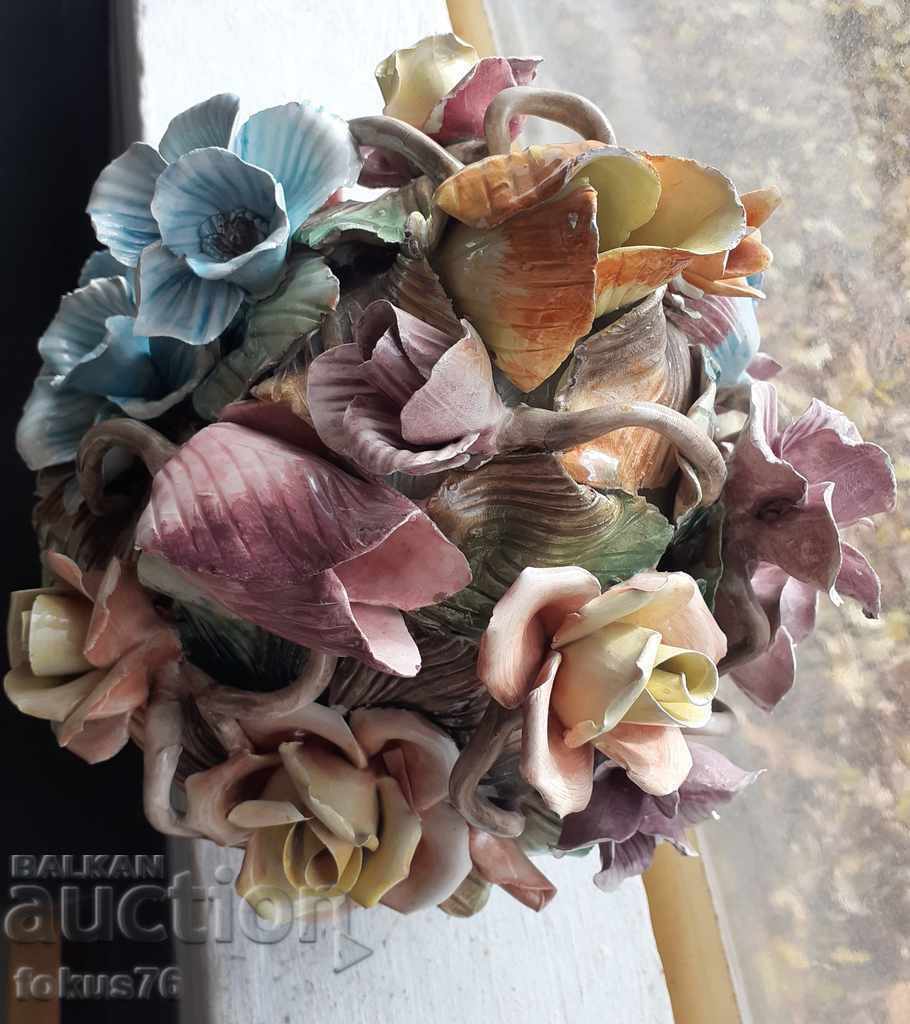 Auction Porcelain charm large flower Bassano Italy porcelain Auction Porcelain charm large flower Bassano Italy porcelain