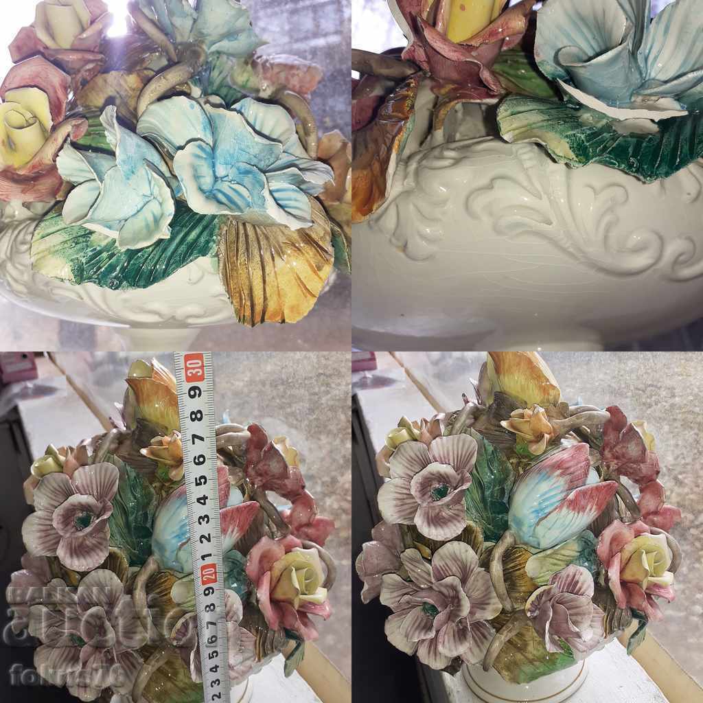 Porcelain charm large flower Bassano Italy porcelain - 7 Porcelain charm large flower Bassano Italy porcelain - 7