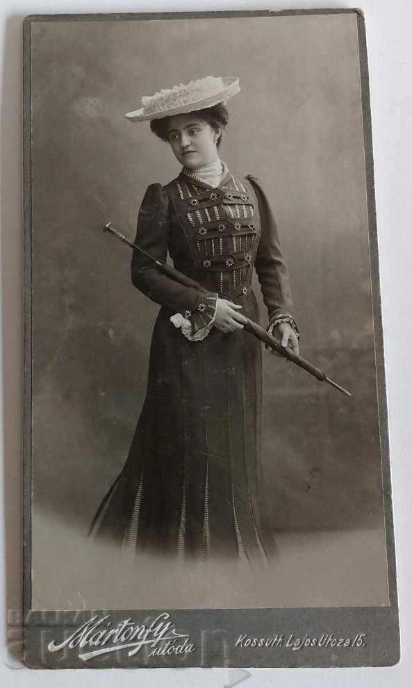 1907 OLD PHOTO PHOTO CARTON PORTRAIT WOMAN FEMALE