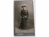 1907 OLD PHOTO PHOTO CARTON PORTRAIT WOMAN FEMALE