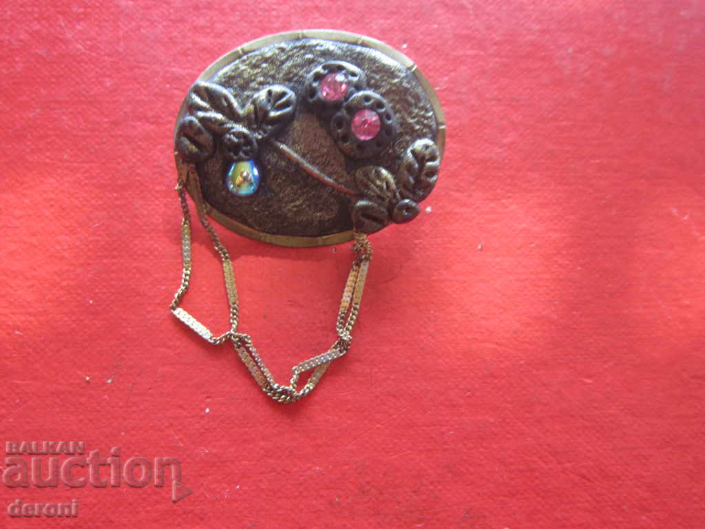 Unique Gold Plated Brooch with Stones 6 - 5 Unique Gold Plated Brooch with Stones 6 - 5