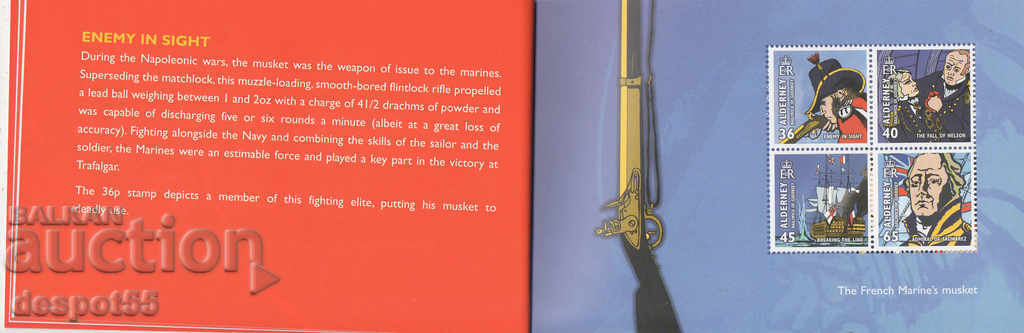 Delivery of 2005. Alderney. 200 years since the Battle of Trafalgar. Carnet. Delivery of 2005. Alderney. 200 years since the Battle of Trafalgar. Carnet.
