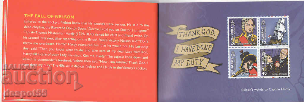 2005. Alderney. 200 years since the Battle of Trafalgar. Carnet. - 5 2005. Alderney. 200 years since the Battle of Trafalgar. Carnet. - 5