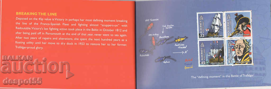 2005. Alderney. 200 years since the Battle of Trafalgar. Carnet. - 6 2005. Alderney. 200 years since the Battle of Trafalgar. Carnet. - 6