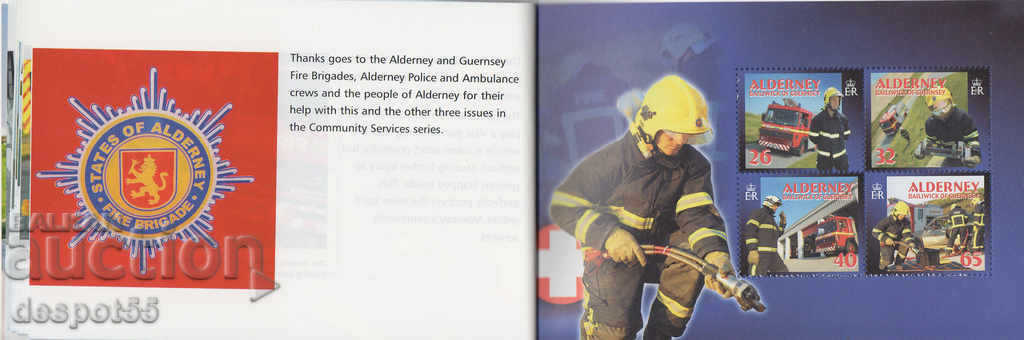 2004. Alderney. Social services - firefighters. Carnet. - 7 2004. Alderney. Social services - firefighters. Carnet. - 7