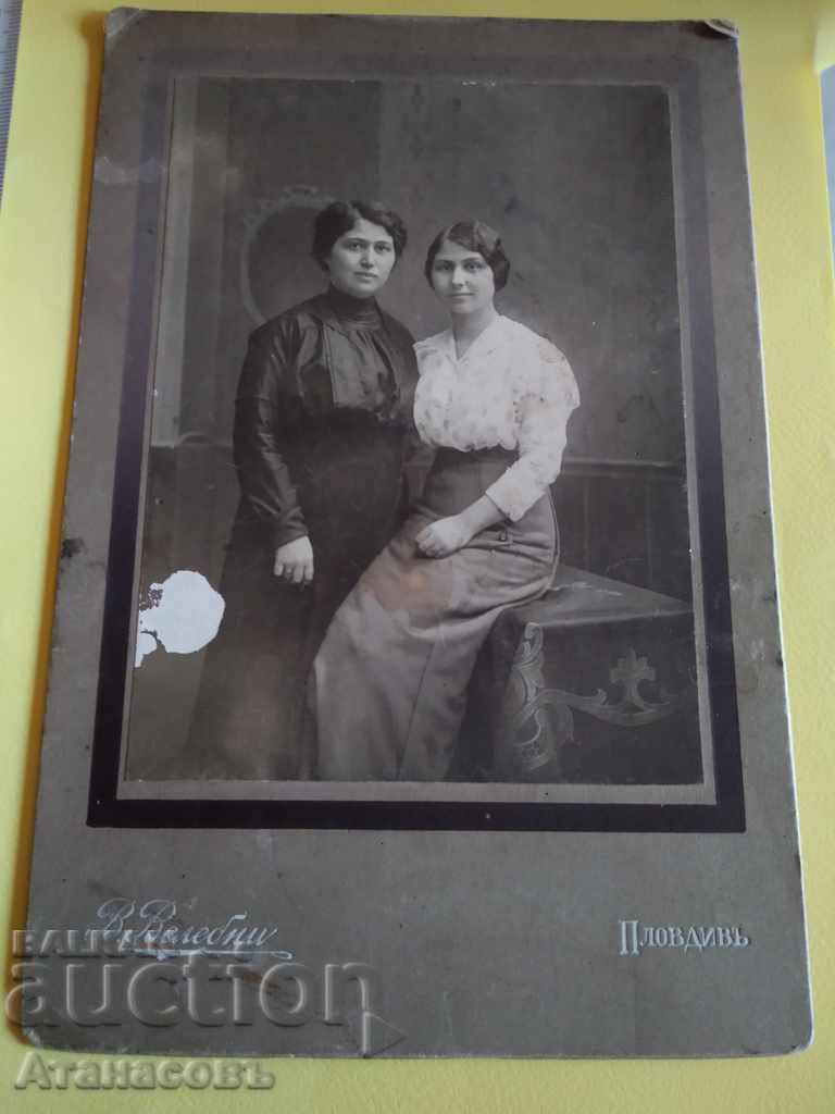 Photo photograph cardboard Vaclav Reverend Girls