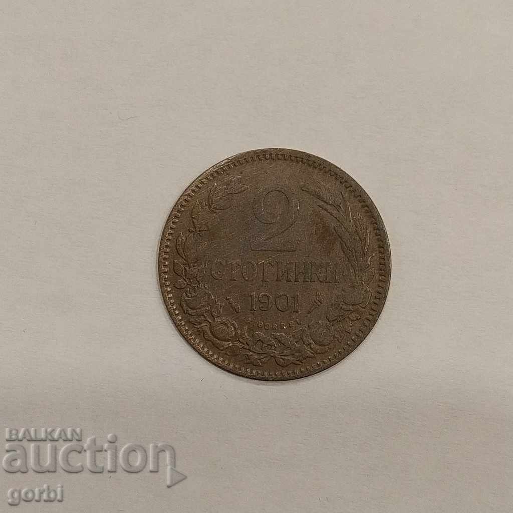 2 stotinki 1901. Good for collection! with price 10.00 BGN | € 5.11