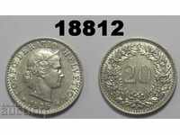 Switzerland 20 rapen 1945 Σπάνιο νόμισμα