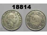 Moneda Elveția de 20 rapen 1943