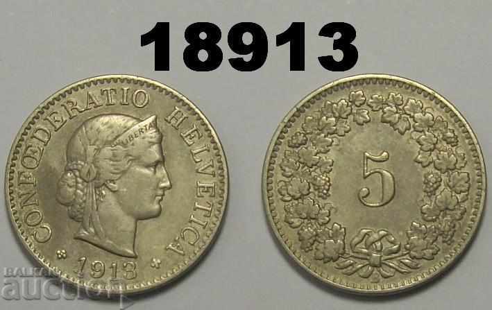 Elveția 5 rappelling 1913 moneda
