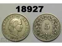Switzerland 5 rapen 1898 coin