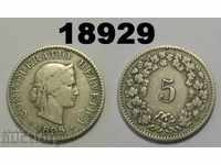 Switzerland 5 rapen 1895 coin