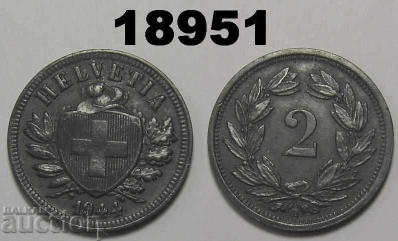 Switzerland 2 rapi 1944 coin