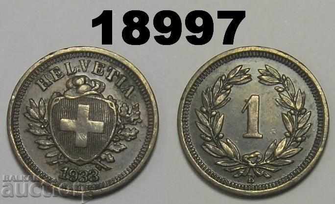 Швейцария 1 рапен 1933 монета