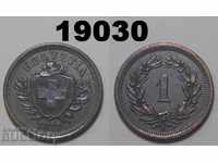 Elveția 1 rapen 1877 Monedă rară