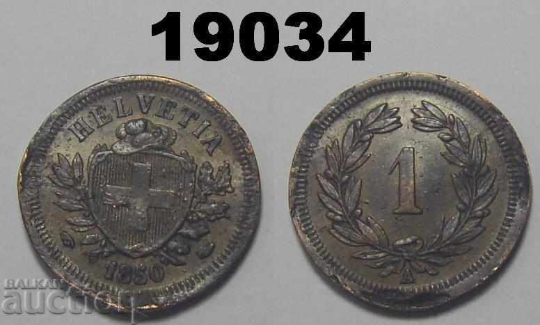 Avariat! Moneda de 1 rapen 1850 Elvetia