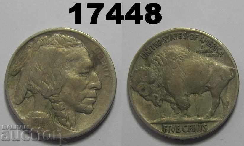 US 5 cent coin Buffalo 1914 VF +