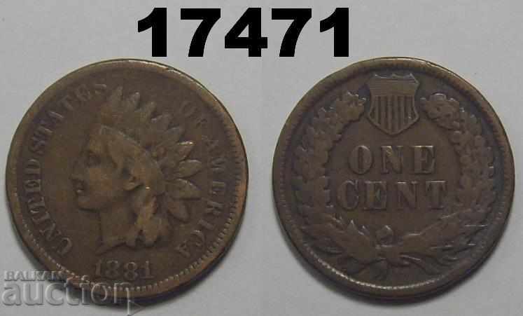 United States 1 cent 1881 coin