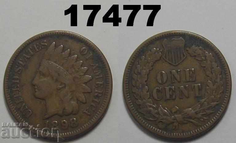САЩ 1 цент 1898 VF/XF Рядка монета