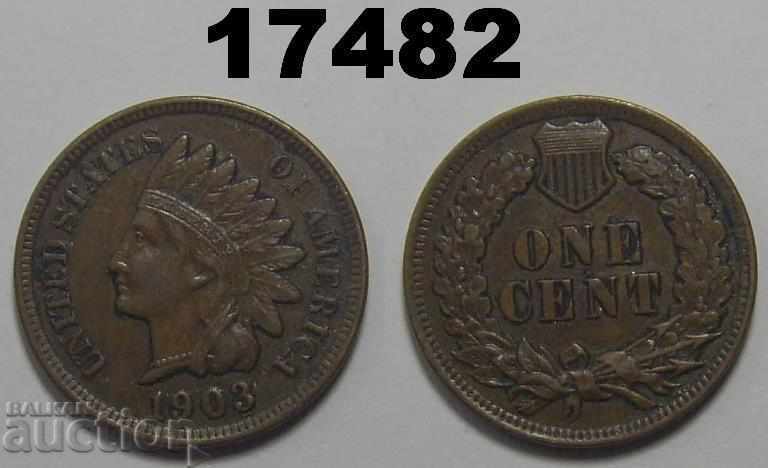 United States 1 cent 1903 XF / AU Excellent coin