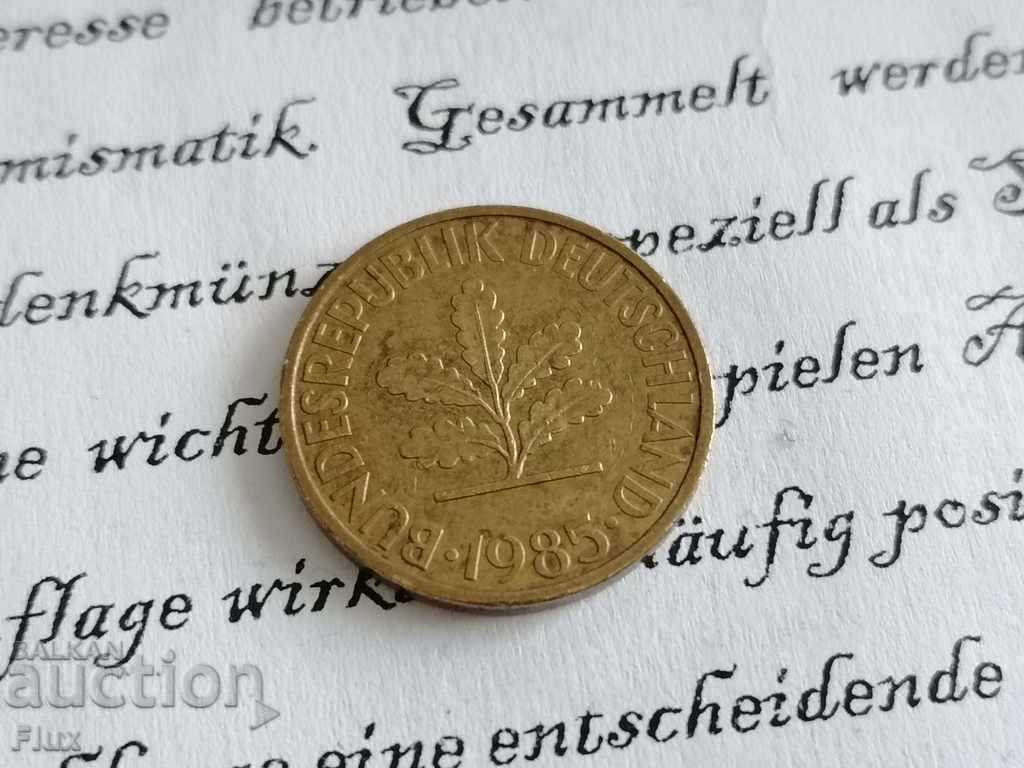 Coin - Germany - 10 pfennigs 1985; G series with price 1.00 BGN | € 0.51 Coin - Germany - 10 pfennigs 1985; G series with price 1.00 BGN | € 0.51
