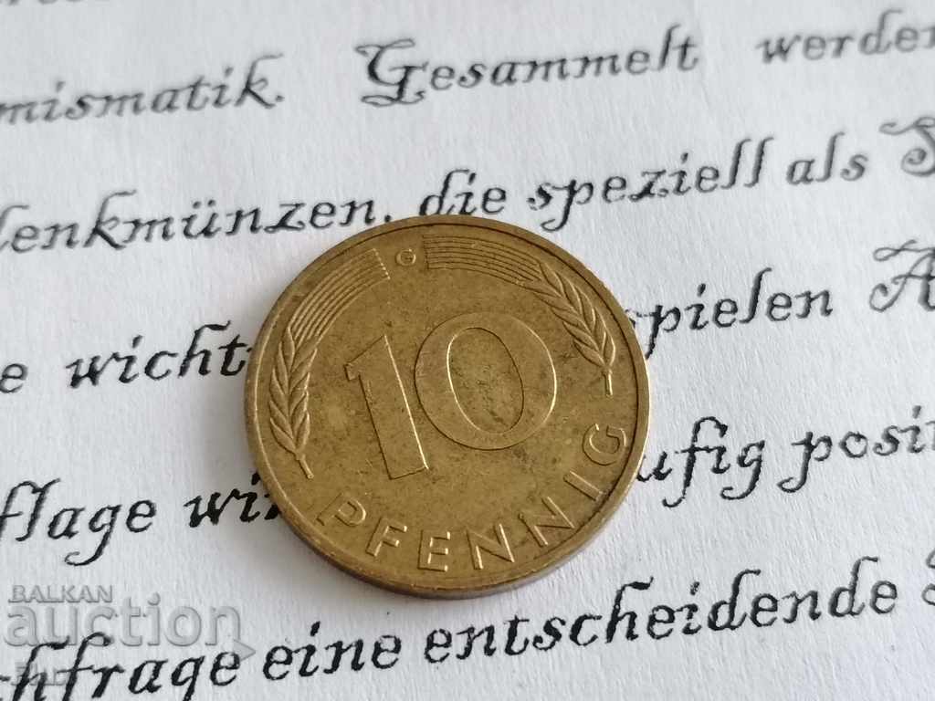 Monedă - Germania - 10 pfennigs 1985; Seria G