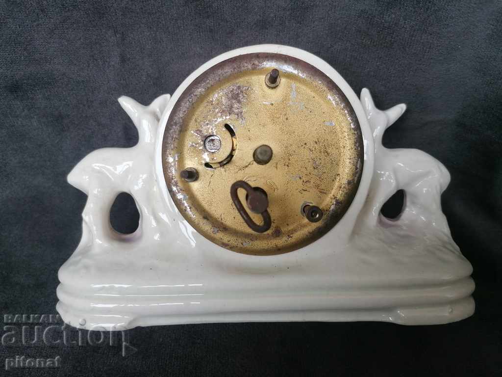 Auction An antique porcelain desk clock Auction An antique porcelain desk clock