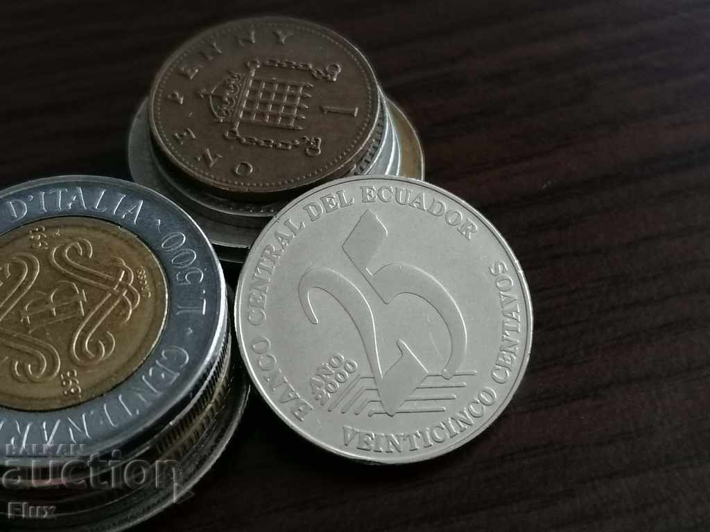 Monedă - Ecuador - 25 centavos 2000