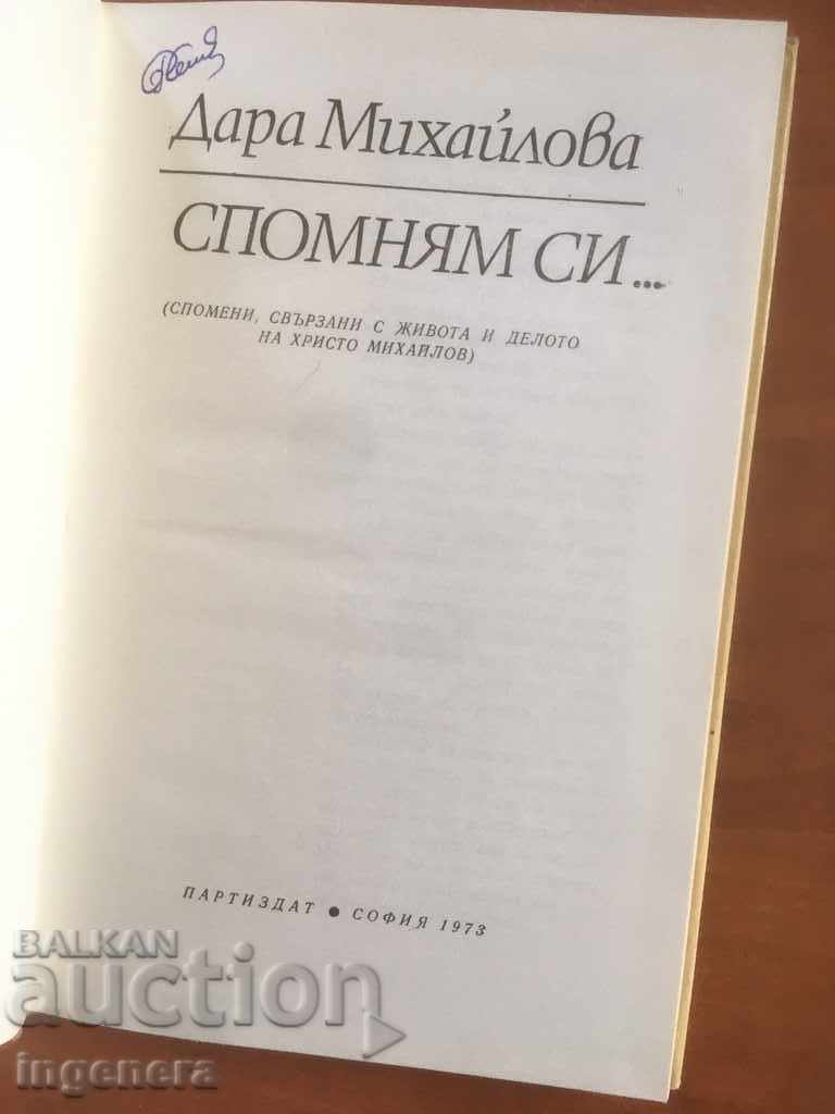 BOOK-DARA MIKHAYLOVA-I REMEMBER ...- 1973 with price 4.00 BGN | € 2.05 BOOK-DARA MIKHAYLOVA-I REMEMBER ...- 1973 with price 4.00 BGN | € 2.05