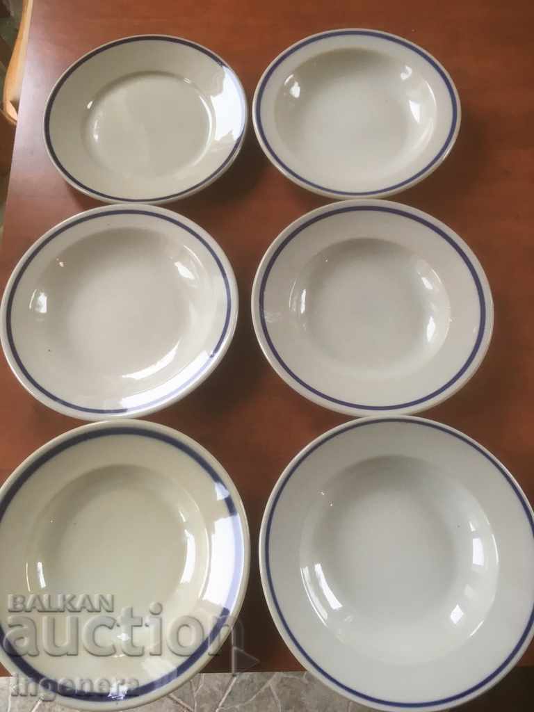 PORCELAIN PLATE 6 PCS DIFFERENT BULGARIA FOR COLLECTION