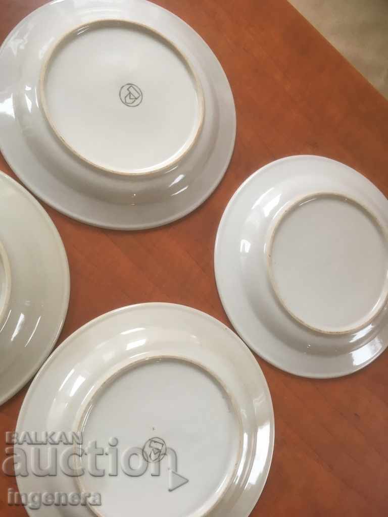 Auction PORCELAIN PLATE 4 PCS DIFFERENT FOR COLLECTION BULGARIA FROM THE 60'S Auction PORCELAIN PLATE 4 PCS DIFFERENT FOR COLLECTION BULGARIA FROM THE 60'S