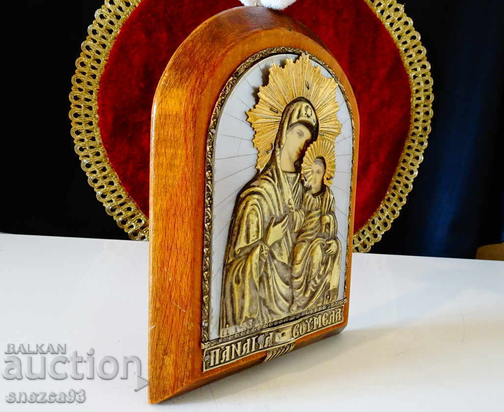 Старинна икона Св.Богородица Сумела,седеф,позлата. - 6 Старинна икона Св.Богородица Сумела,седеф,позлата. - 6