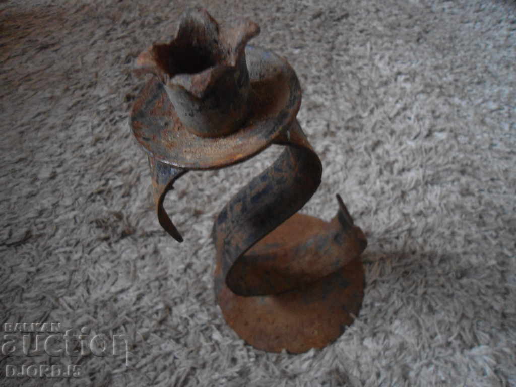 An old forged candlestick - 6