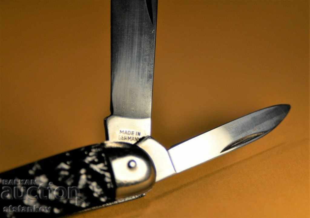 Handmade in Germany Black handle Folding Knife c.1957's with price 28.00 BGN | € 14.32 Handmade in Germany Black handle Folding Knife c.1957's with price 28.00 BGN | € 14.32