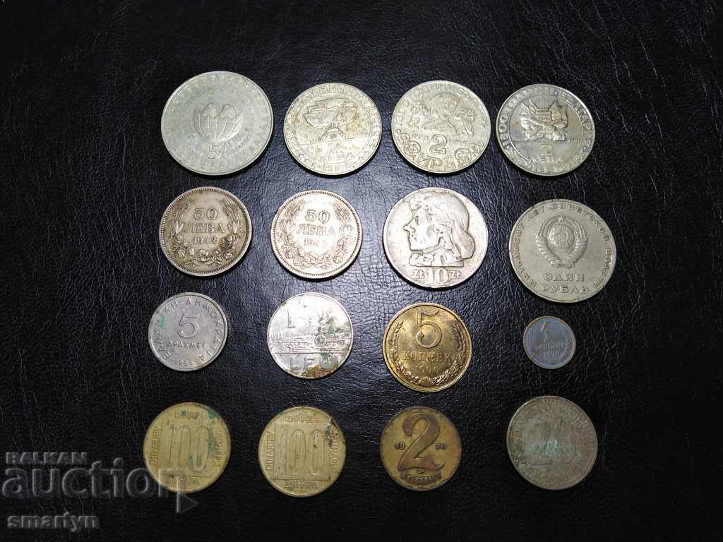 16 монети, български, копейки и други