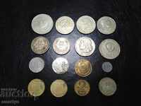 16 coins, Bulgarian, kopecks and others