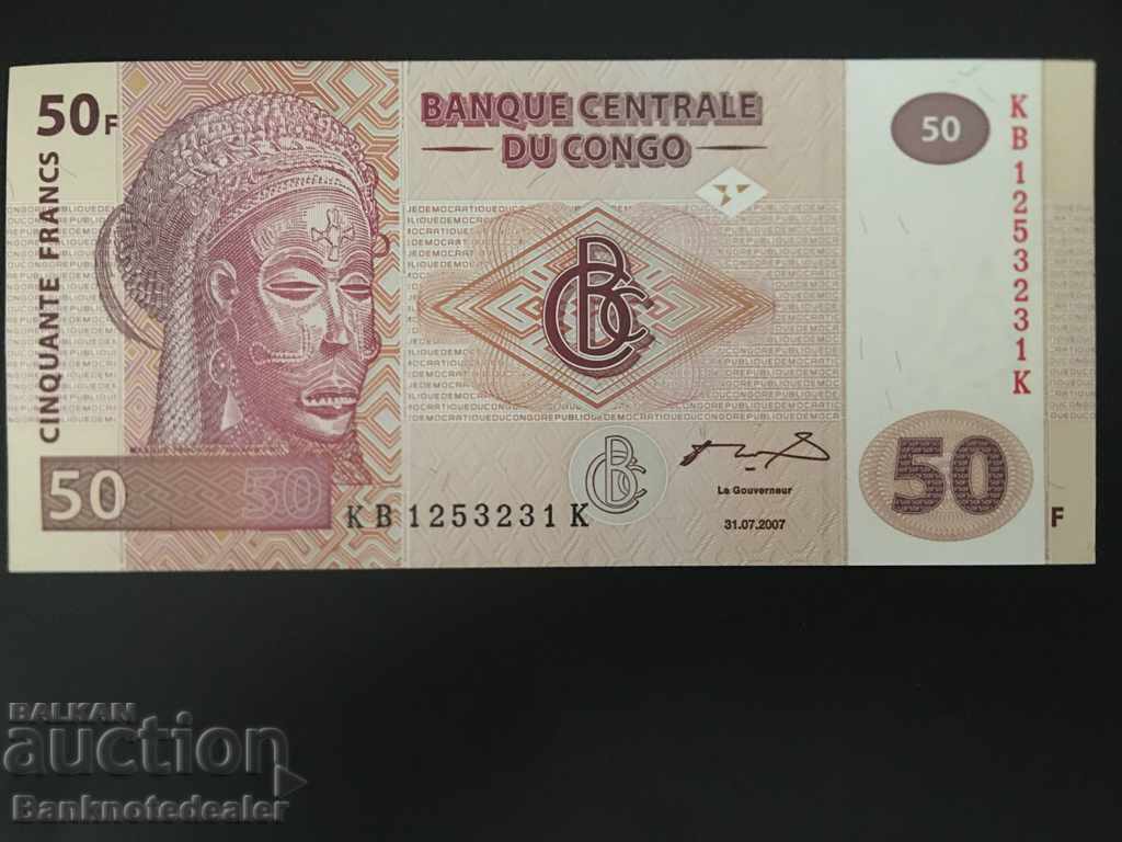 Congo Democratic Rep 50 φράγκα 2007 Pick 91 Ref 3231 Unc