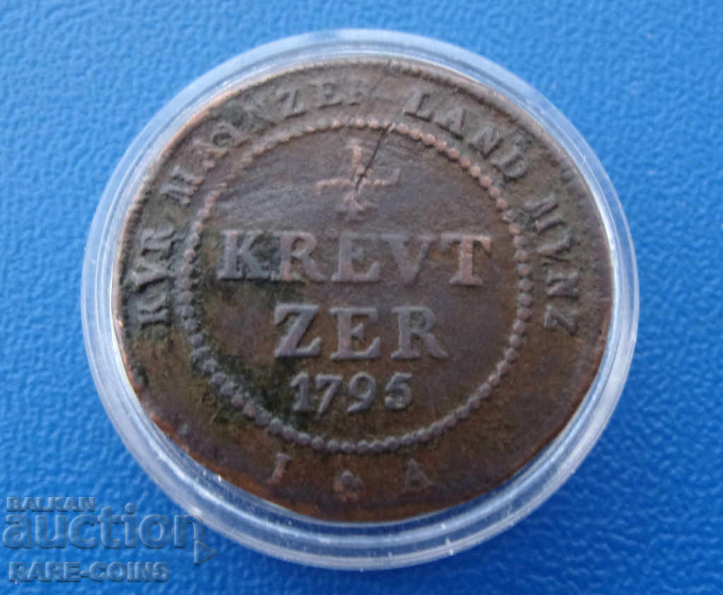 Mainz-Karl Josef von Ertal ¼ Kreuzer 1795 Original cu preț € 20.45 | 40.00 BGN