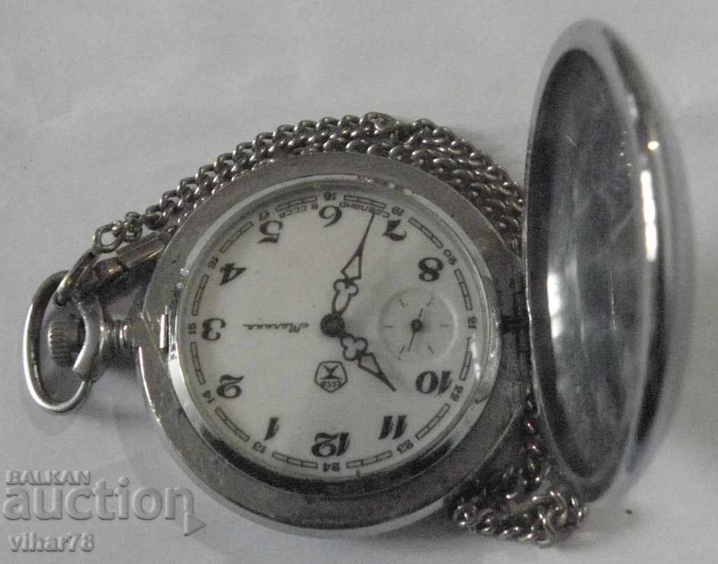 Рядък модел молния-джобен часовник 18 камъка