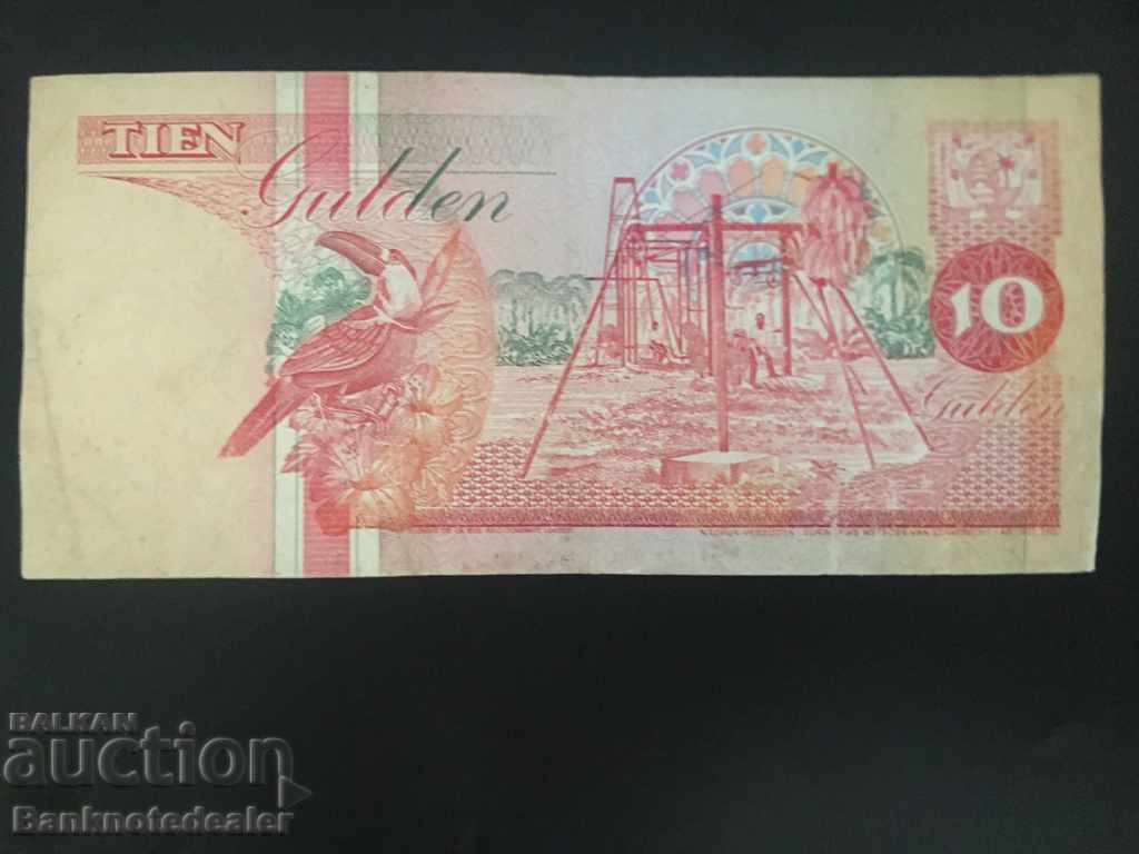 Suriname 10 Guiden 1991-98 Pick 137 Ref 6597 with price 5.00 BGN | € 2.56 Suriname 10 Guiden 1991-98 Pick 137 Ref 6597 with price 5.00 BGN | € 2.56