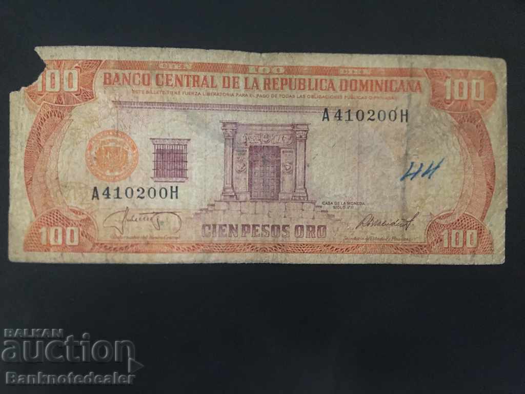 Republica Dominicană 100 Pesos 1994 Pick 122b Ref 0200 Notă rară