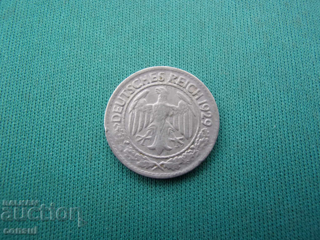 Germania Weimar 50 Pfennig 1929 D Rare cu preț € 8.18 | 16.00 BGN
