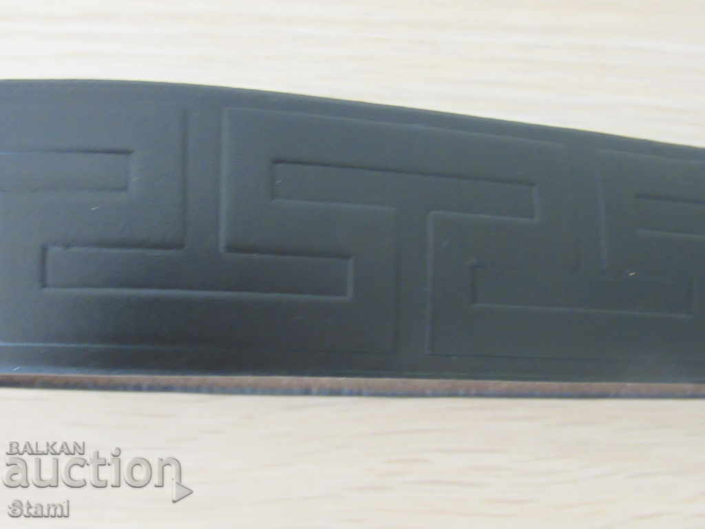 New leather men's belt from Mongolia, black, 110 cm with price 75.00 BGN | € 38.35