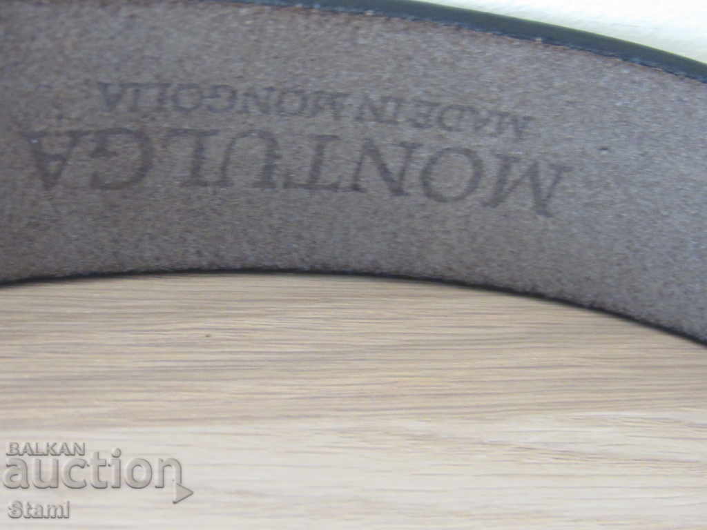 New leather men's belt from Mongolia, black, 110 cm - 5