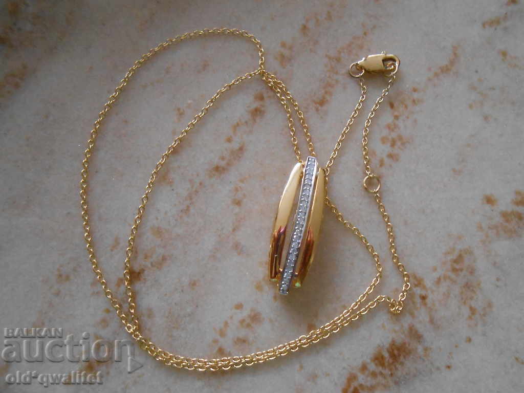 Magnificent stylish silver NECKLACE / Medallion with Diamonds only with price 500.00 BGN | € 255.65