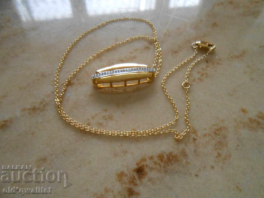 Delivery of Magnificent stylish silver NECKLACE / Medallion with Diamonds only